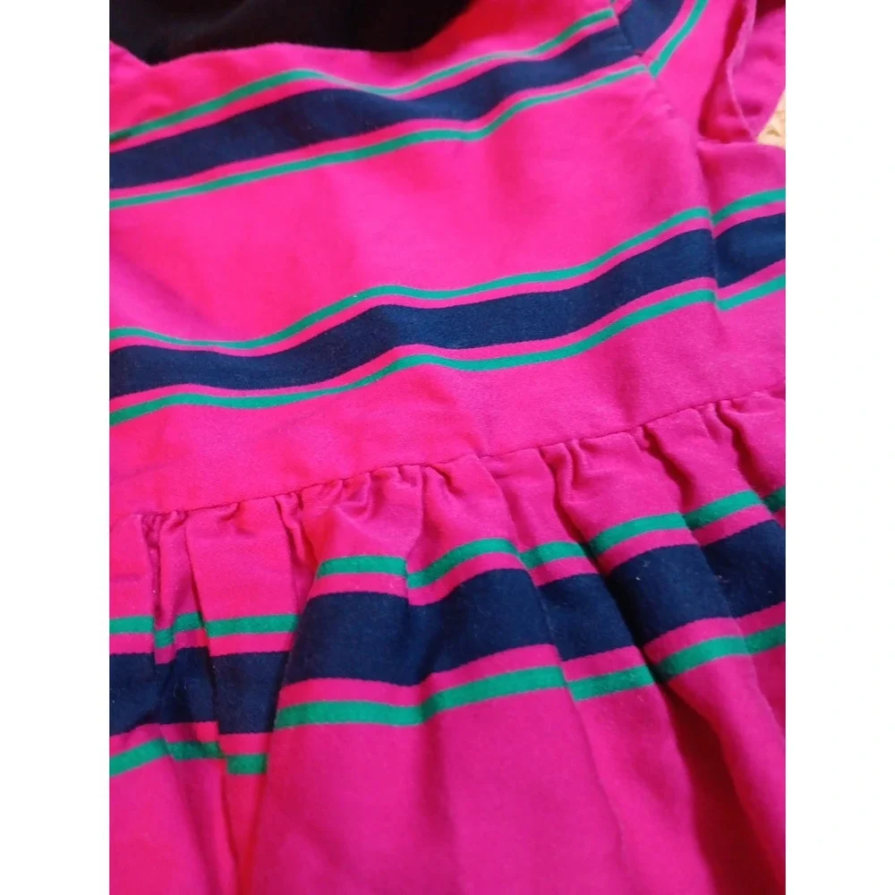 Vtg Ralph Lauren Baby Girl Dress Ruffle 6 Months Party Play Stripes EUC Lined